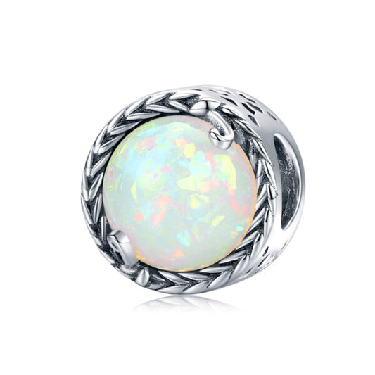 Vine Round Charm - Opal