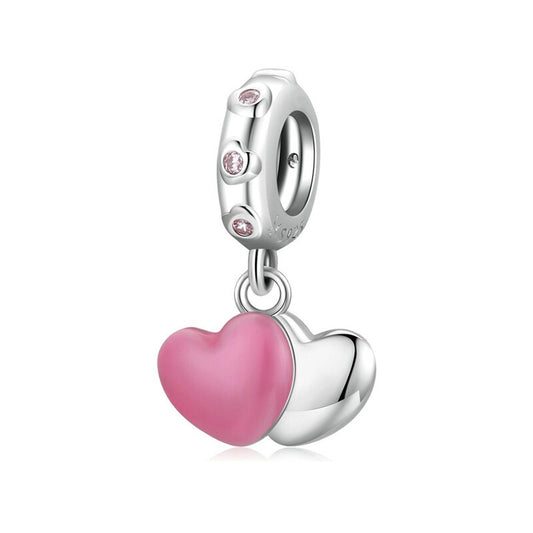 Double Love Heart Dangle Charm