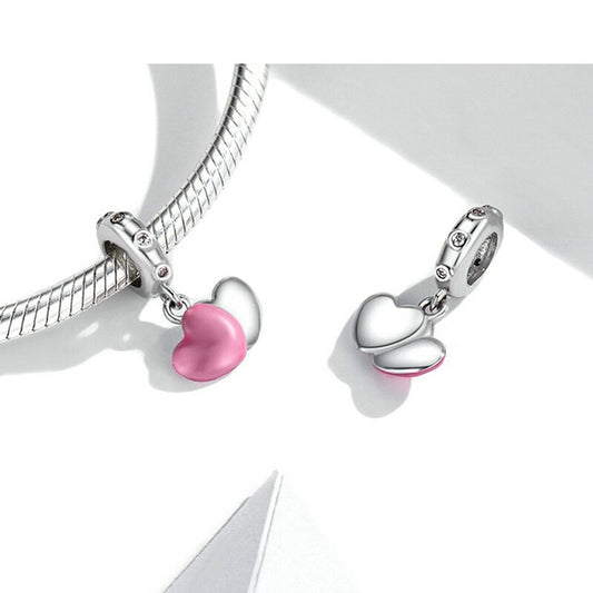 Double Love Heart Dangle Charm