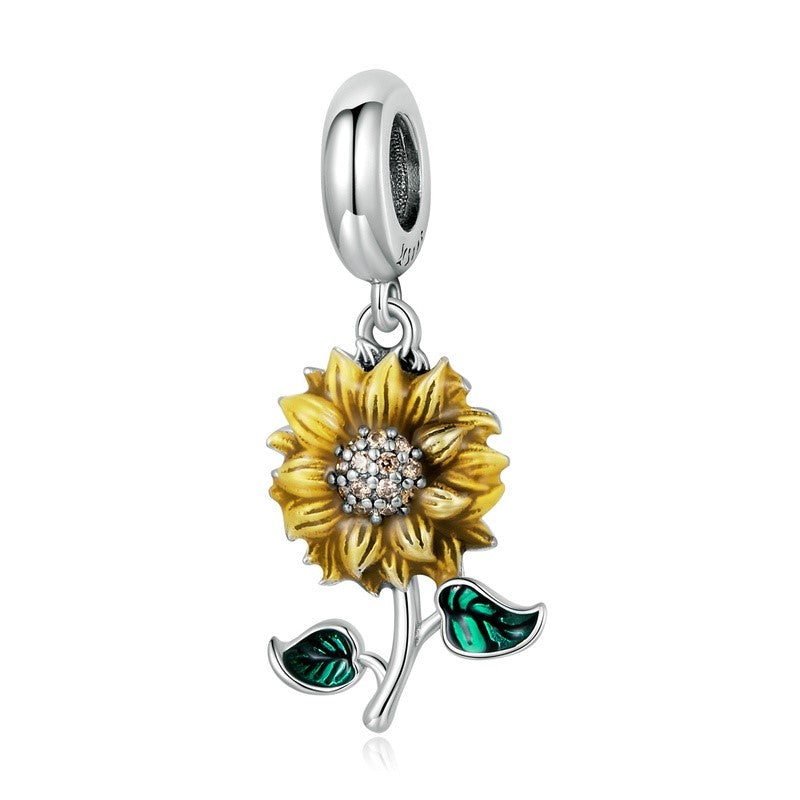 Sunflower With Stems Dangle Charm