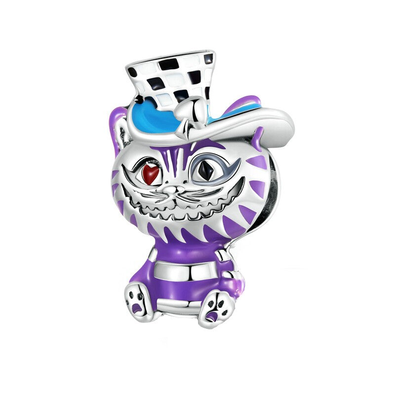 Alice in Wonderland Colorful Magic Cat Charm