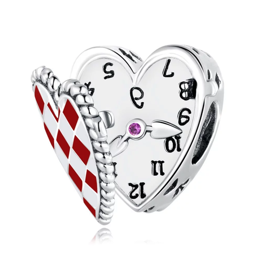 Alice in Wonderland Heart Clock Charm