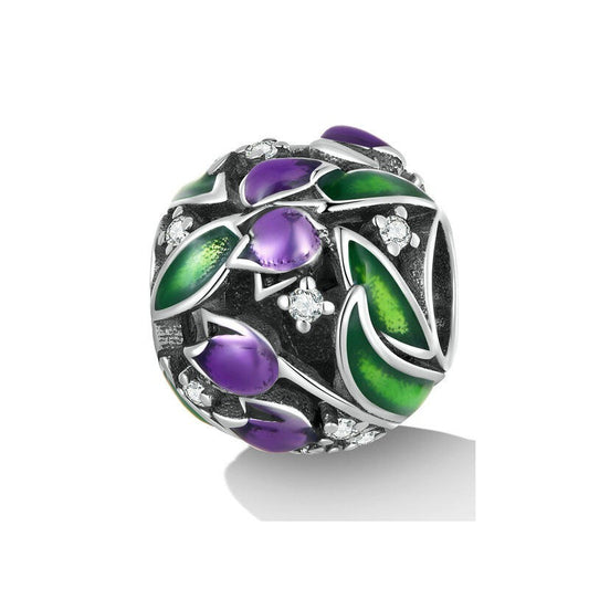 Purple Tulip Ball Charm