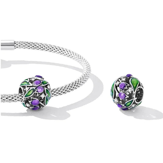 Purple Tulip Ball Charm