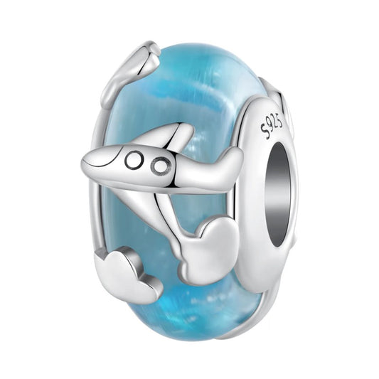 Aircraft Blue Murano Charm