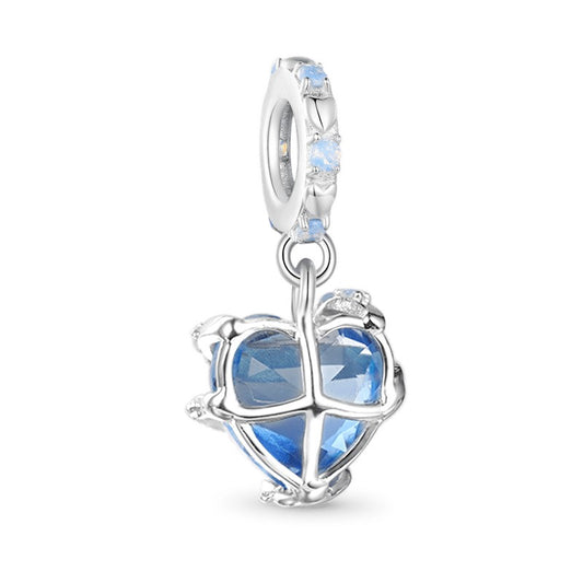 Blue Magic Heart Pendant Dangle Charm