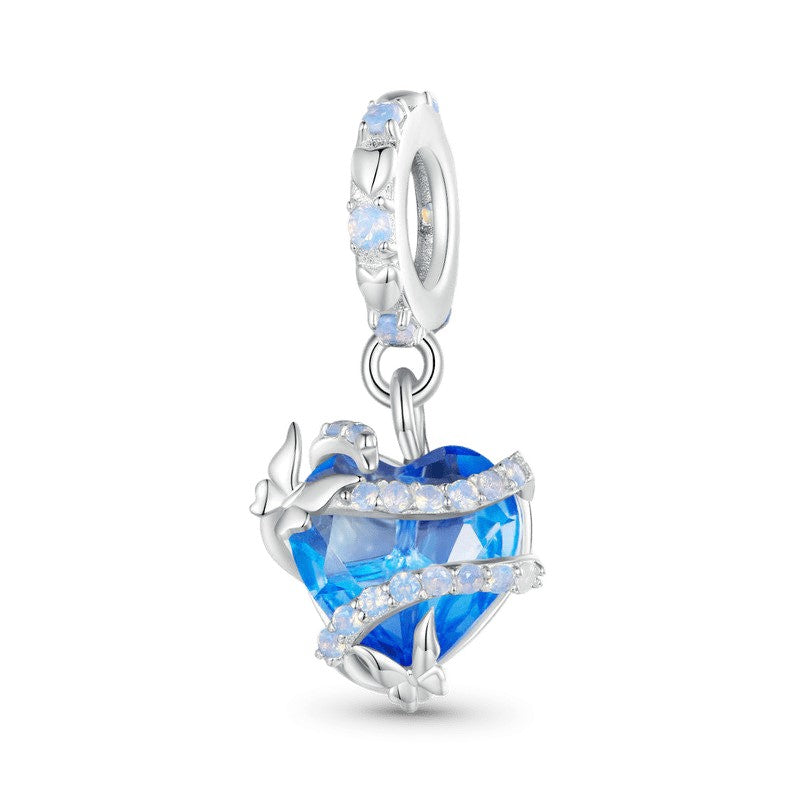 Blue Magic Heart Pendant Dangle Charm