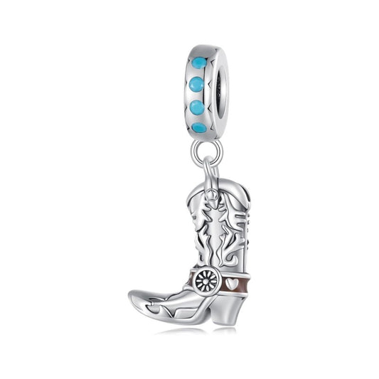 Western Cowboy Leather Boots Dangle Charm