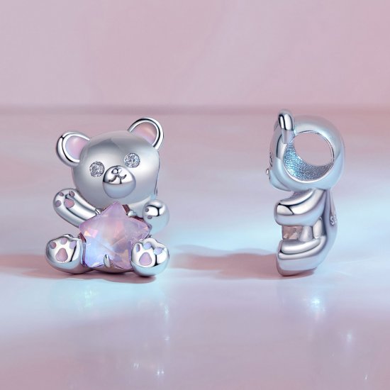 Pink Star Bear Charm