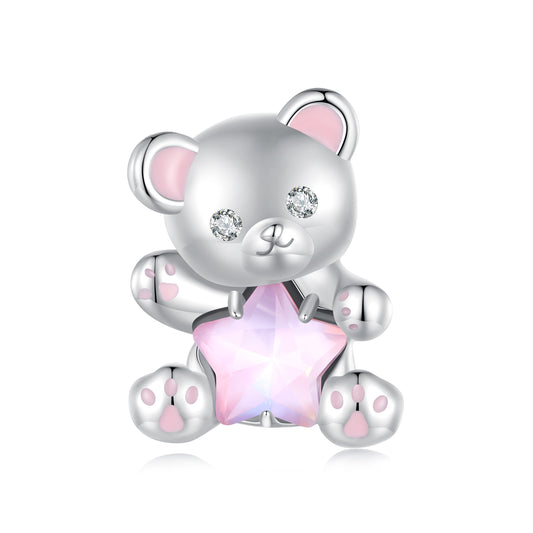 Pink Star Bear Charm