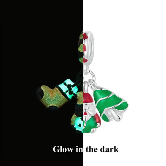 Christmas Collection Triple Dangle Charm - Glow-in-the-dark