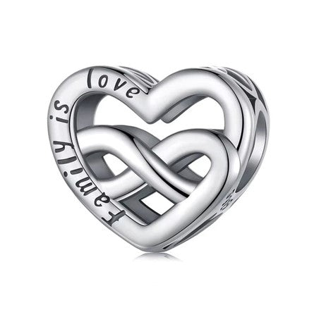 Family Is Love Heart Charm