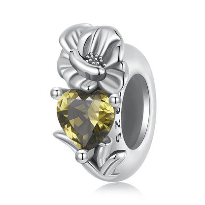 Flower Birthstone Charm Spacer