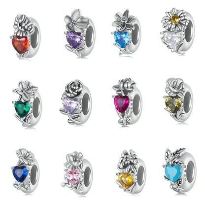 Flower Birthstone Charm Spacer