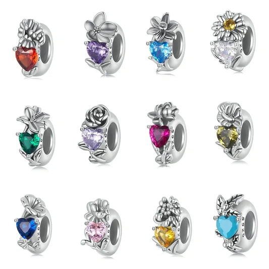 Flower Birthstone Charm Spacer