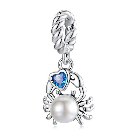 Crab & Heart Dangle Charm