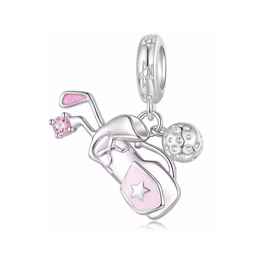 Golf Bag Dangle Charm - Pinlk