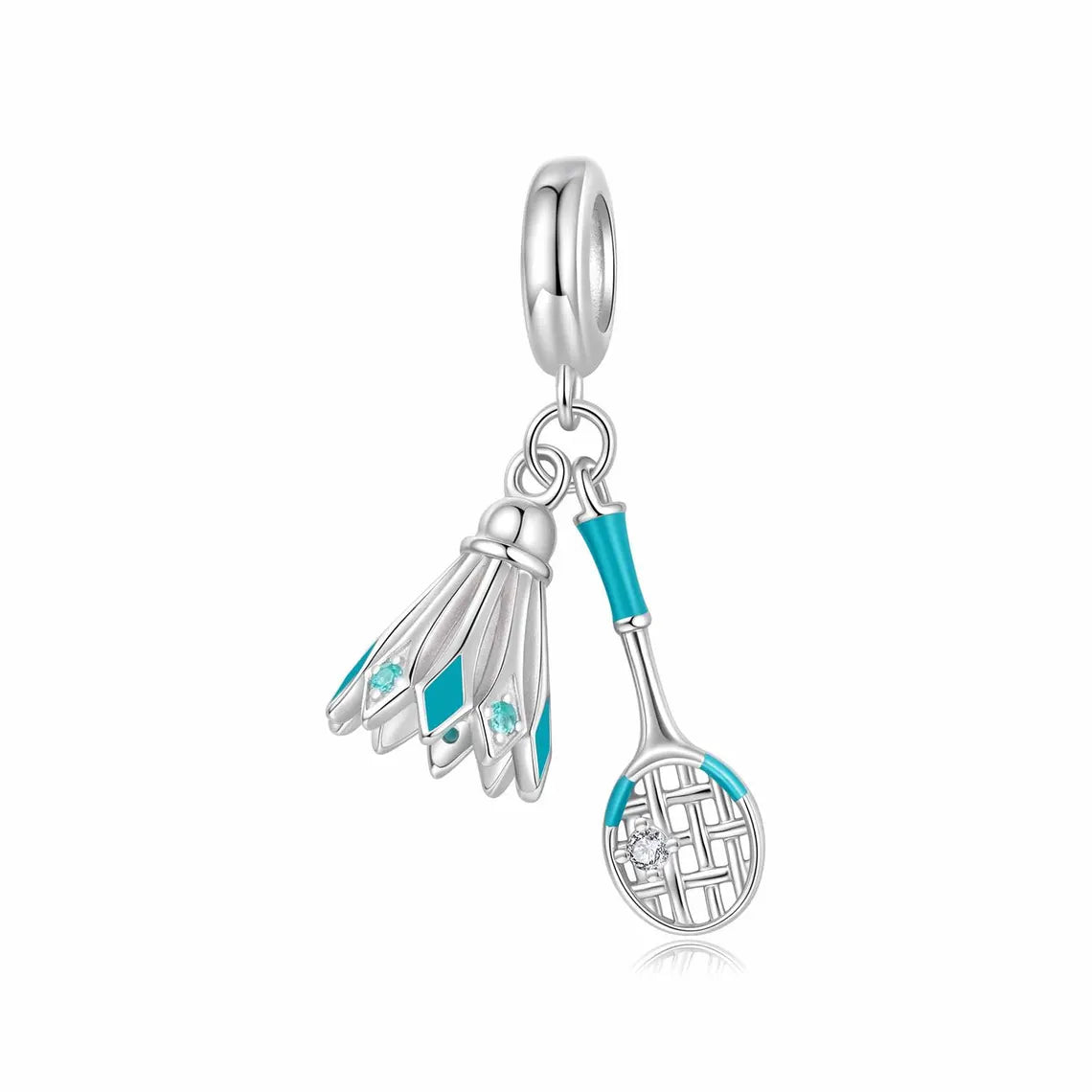 Badminton Racket and Shuttlecock Dangle Charm
