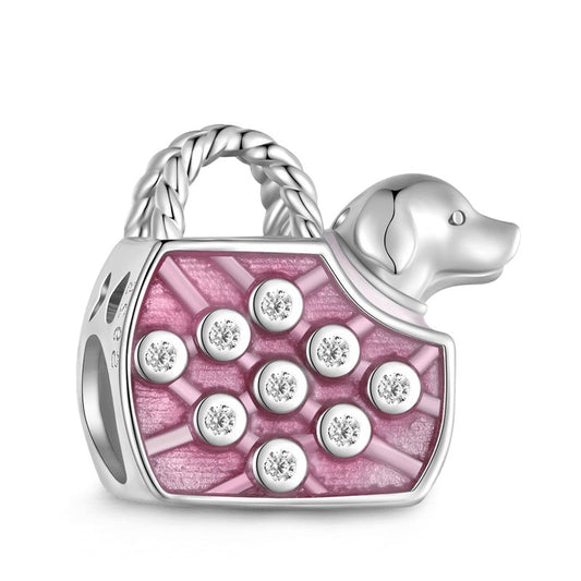 Dog In Pink Handbag Charm