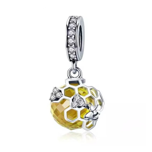 Crystal Honeycomb Dangle Charm