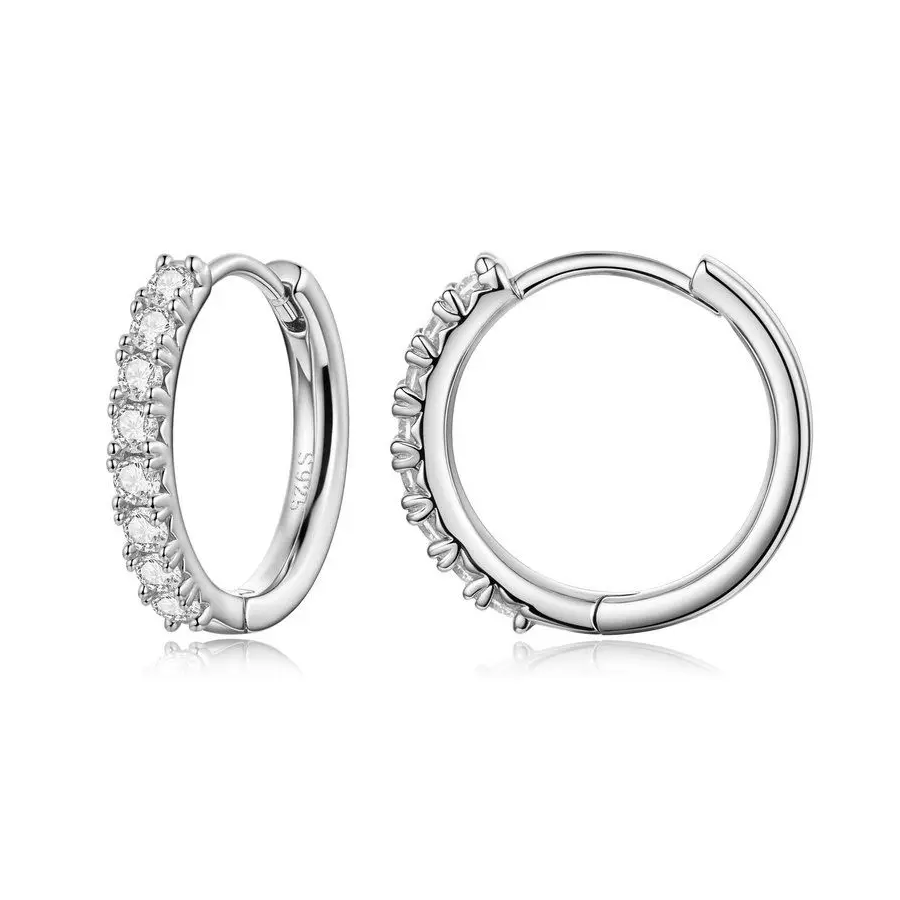 Half Eternity Hoop Earrings