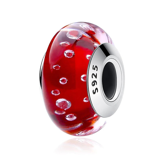 Red Bubble Murano Glass Charm