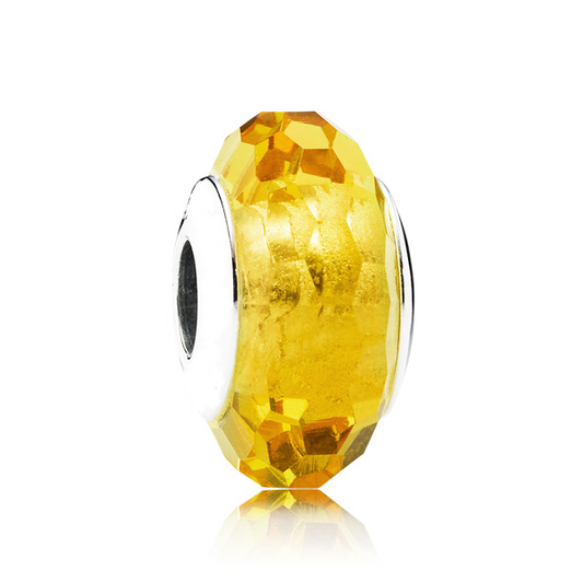 Yellow Faceted Murano