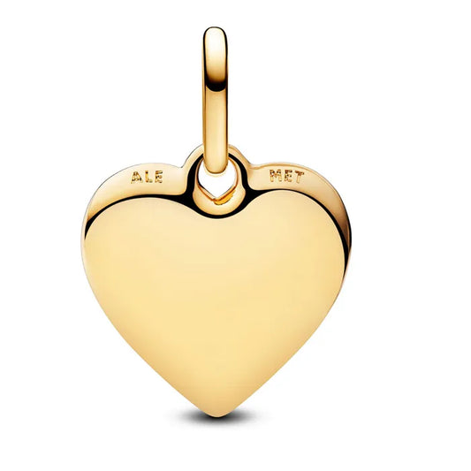 Textured Heart Mini Dangle Charm - Gold