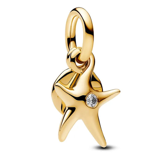 Starfish Double Dangle Charm - Gold