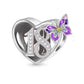 Birthday Butterfly Heart Bead Charm