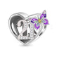 Birthday Butterfly Heart Bead Charm