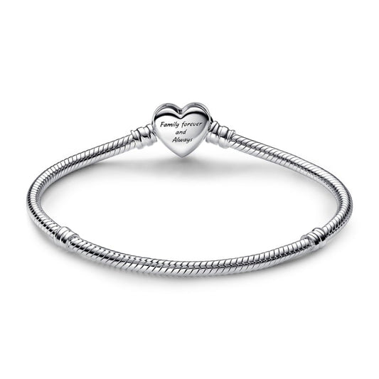 Sparkling Infinity Heart Clasp Snake Chain Bracelet