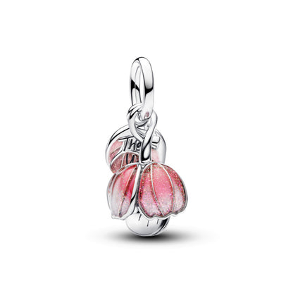 Two-Tone Blooming Flower Double Dangle Charm