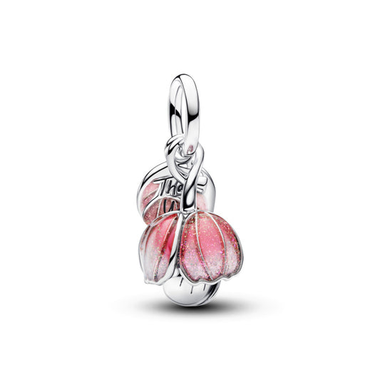 Two-Tone Blooming Flower Double Dangle Charm