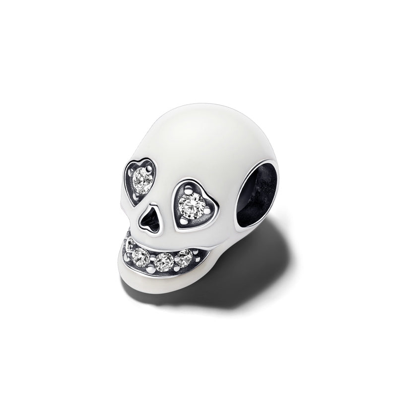 Glow-in-the-dark Sparkling Skull Charm