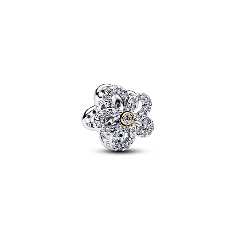 Sparkling Flower Openwork Charm