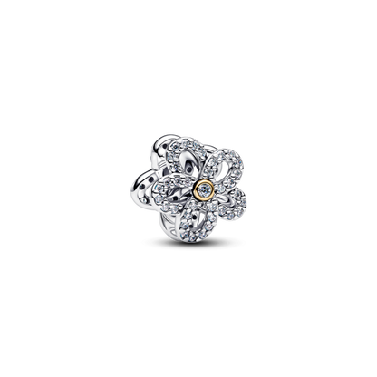 Sparkling Flower Openwork Charm