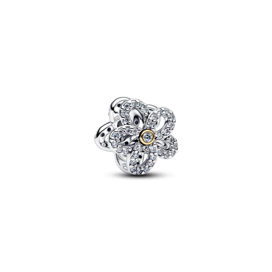 Sparkling Flower Openwork Charm