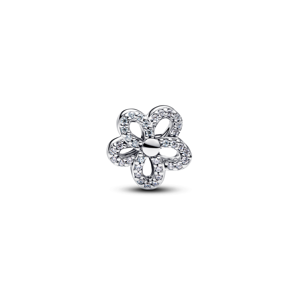 Sparkling Flower Openwork Charm