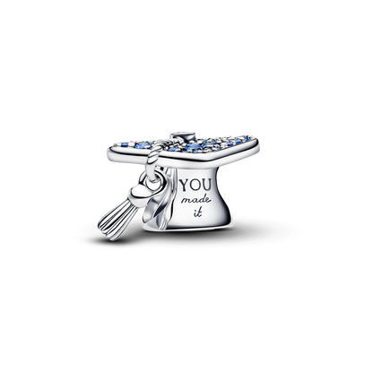 Sparkling Blue 2026 Graduation Cap Charm
