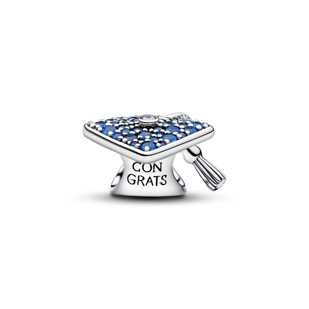 Sparkling Blue 2026 Graduation Cap Charm