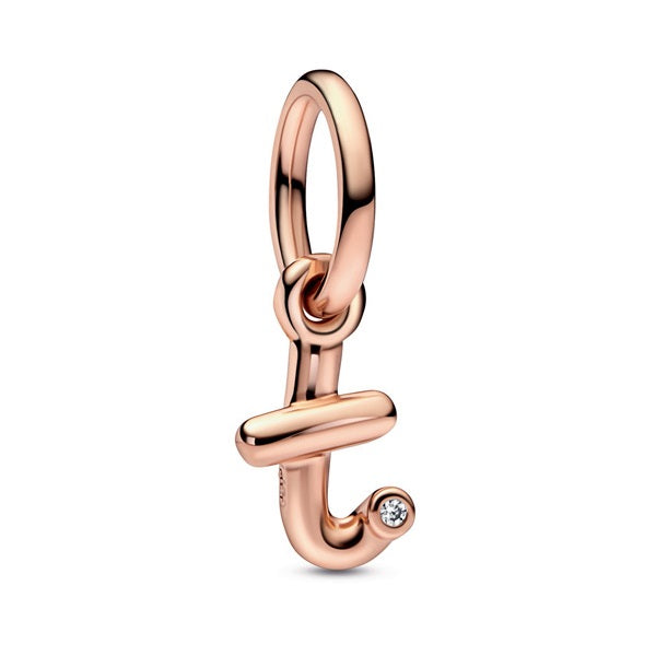 Script Alphabet Dangle Charm - Rose