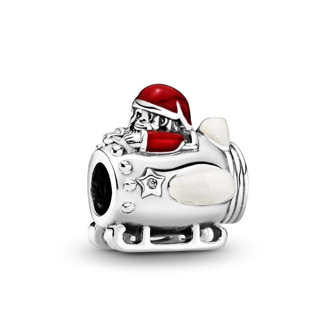 Santa Rocketship Charm