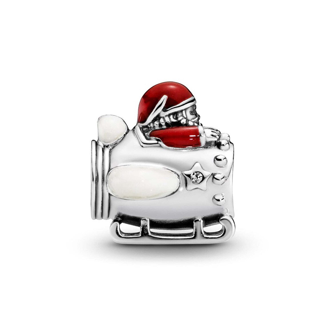 Santa Rocketship Charm