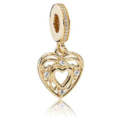 Romantic Heart Dangle Charm