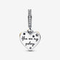 Shooting Star Hearts Double Dangle Charm - Gold
