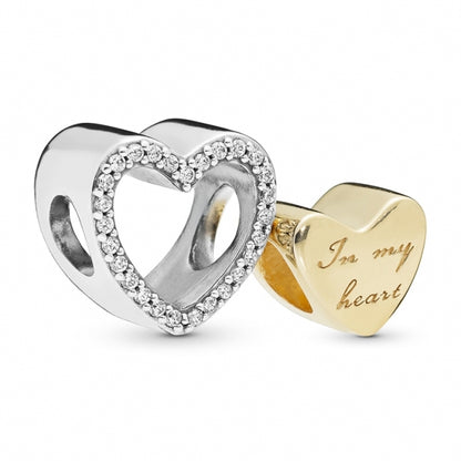 In My Heart Split Heart Charm