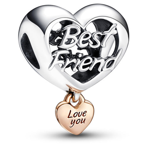 Love You Best Friend Heart Charm