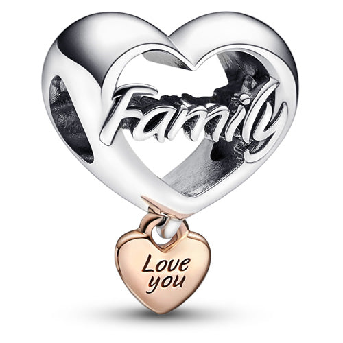 Love You Family Heart Charm