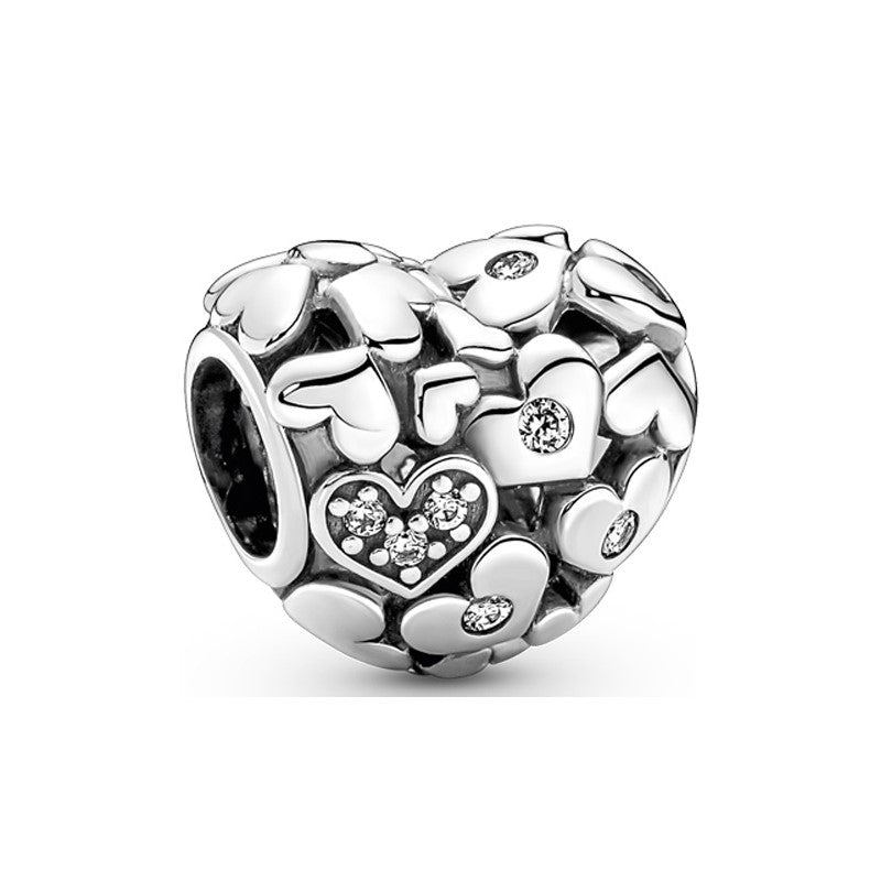 Sparkling Openwork Heart Charm